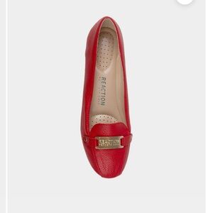 Kenneth Cole Reaction Red Flats with Gold Hardware